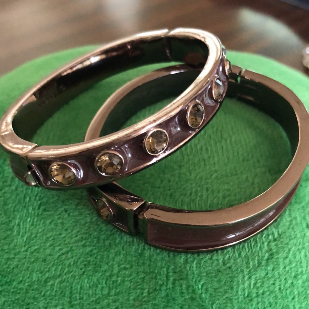 Vintage rare Givenchy crystal enamel bangle bracelets